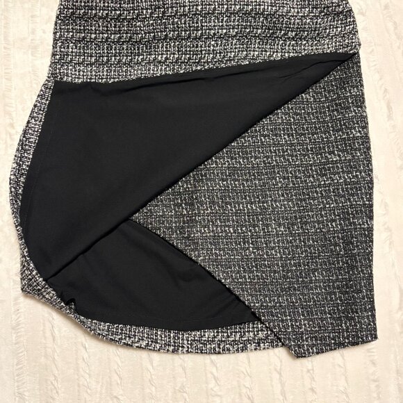 Banana Republic Tweed Sheath Sleeveless Dress Career Work Black White Size 6P - Picture 8 of 11